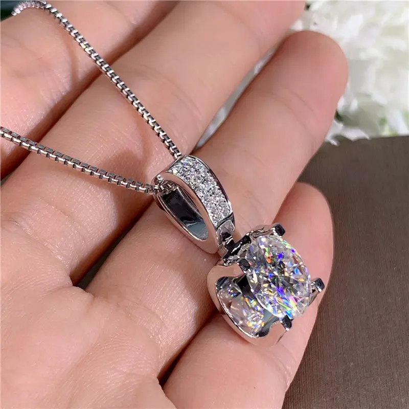 Huitan Luxury Fashion Women's Necklace with Big Round Cubic Zirconia Simple Elegant Female Accessories New Trendy 2021 Jewelry