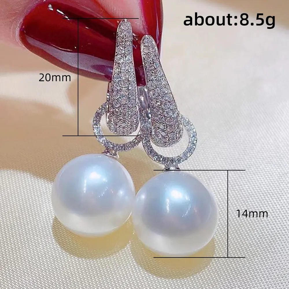Huitan New Arrival Simulated Pearl Earrings Women Silver Color Fashion Versatile Female Ear Piercing Accessories Wedding Jewelry