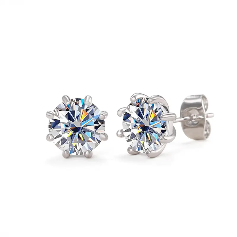Huitan Fashion Versatile Female Cubic Zirconia Stud Earrings High Quality Silver Color Ear Piercing Earrings Women Jewelry Bulk