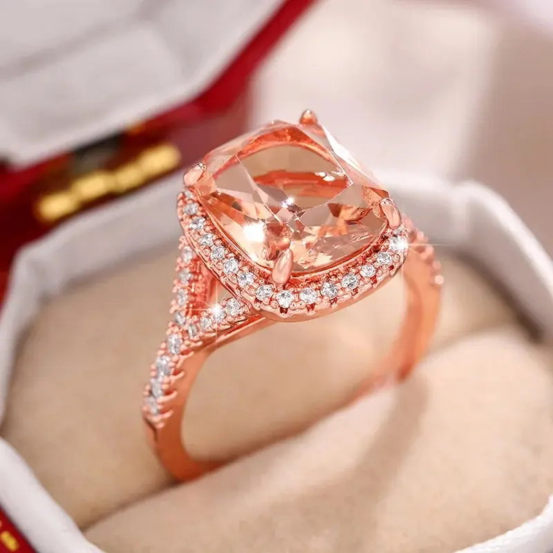 Huitan Gorgeous Big Cubic Zirconia Rings Women for Anniversary Party Fashion Elegant Female Rings Good Quality Luxury Jewelry