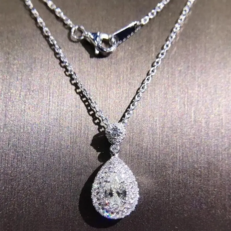 Huitan Gorgeous Wedding Necklace for Women Brilliant Cubic Zirconia Elegant Lady's Accessories Engagement Party Trendy Jewelry