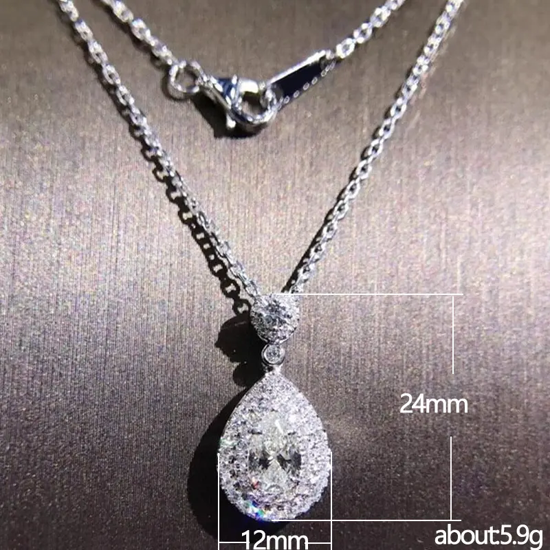 Huitan Gorgeous Wedding Necklace for Women Brilliant Cubic Zirconia Elegant Lady's Accessories Engagement Party Trendy Jewelry