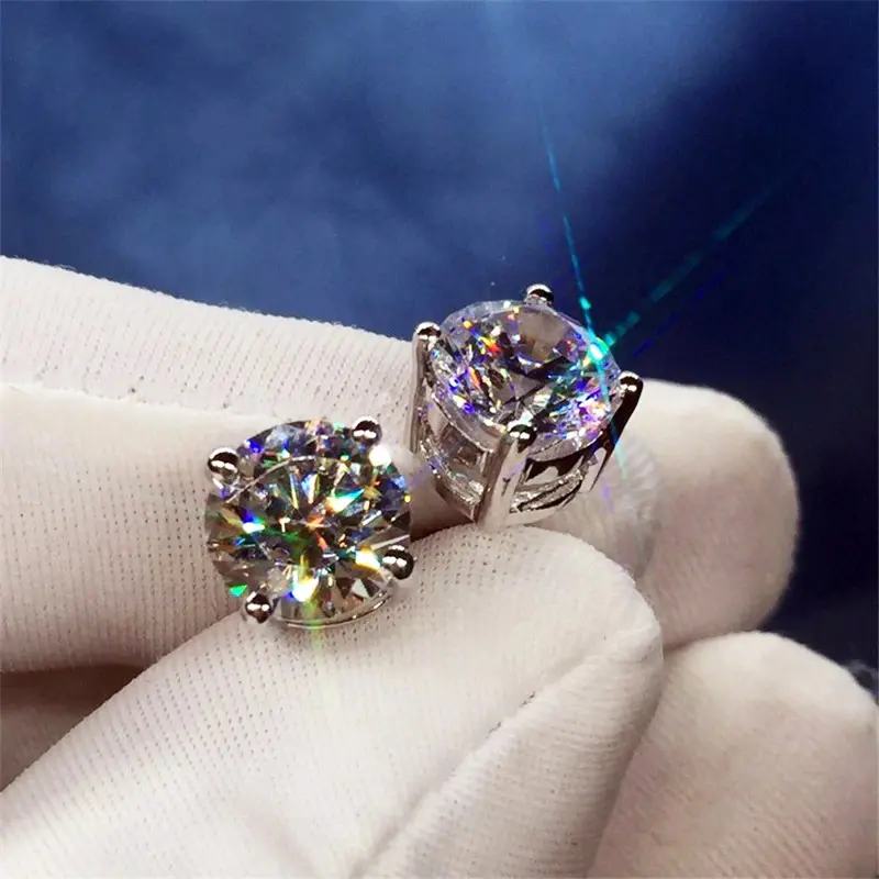 Huitan Hot Simple Stud Earrings for Women 3mm/4mm/5mm/6mm/8mm Round CZ Stone Silver Color Ear Piercing Earrings Trendy Jewelry