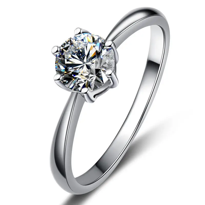 Huitan Classic and Simple Wedding Engagement Rings for Women High Quality Silver Color Cubic Zircon Ring Timeless Style Jewelry