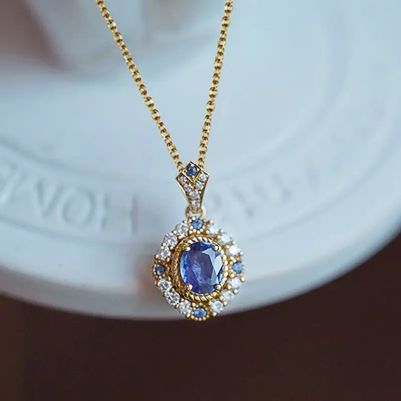 Huitan Charming Purple Cubic Zirconia Necklace for Women Newly Designed Wedding Accessories Fancy Birthday Gift Fashion Jewelry