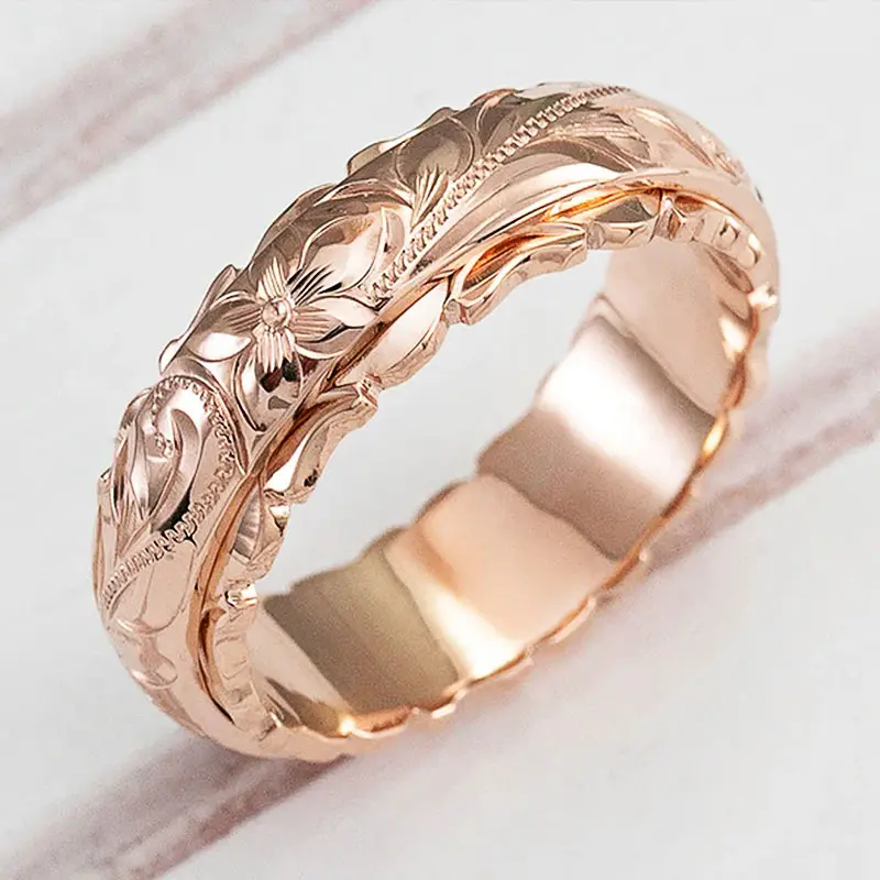 Huitan New Fashion Craved Design Women Engagement Rings Delicate Birthday Gift Proposal Ring for Lover Trendy Jewelry Size 6-12