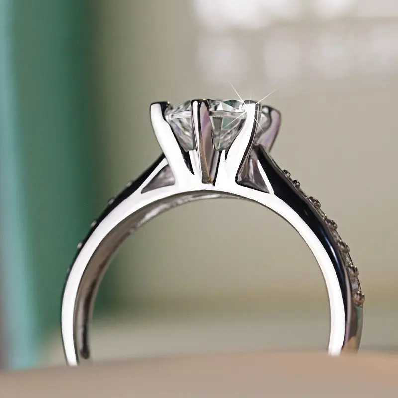 Huitan Eternity Women's Ring for Wedding Luxury Proposal Engagement Rings Delicate Female Accessories Party Gift Classic Jewelry
