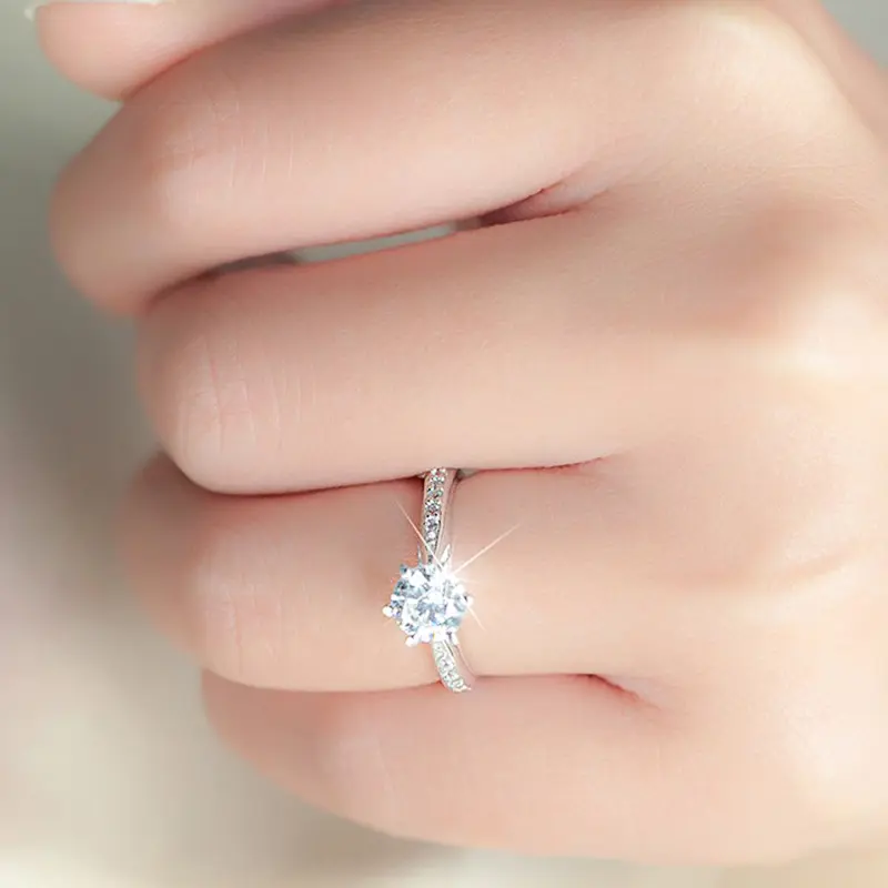 Huitan Eternity Women's Ring for Wedding Luxury Proposal Engagement Rings Delicate Female Accessories Party Gift Classic Jewelry
