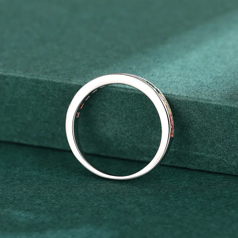 Huitan Bright Square Colorful Zirconia Thin Ring Fashion Finger Band Jewelry for Daily Life Versatile Stylish Accessories Gift