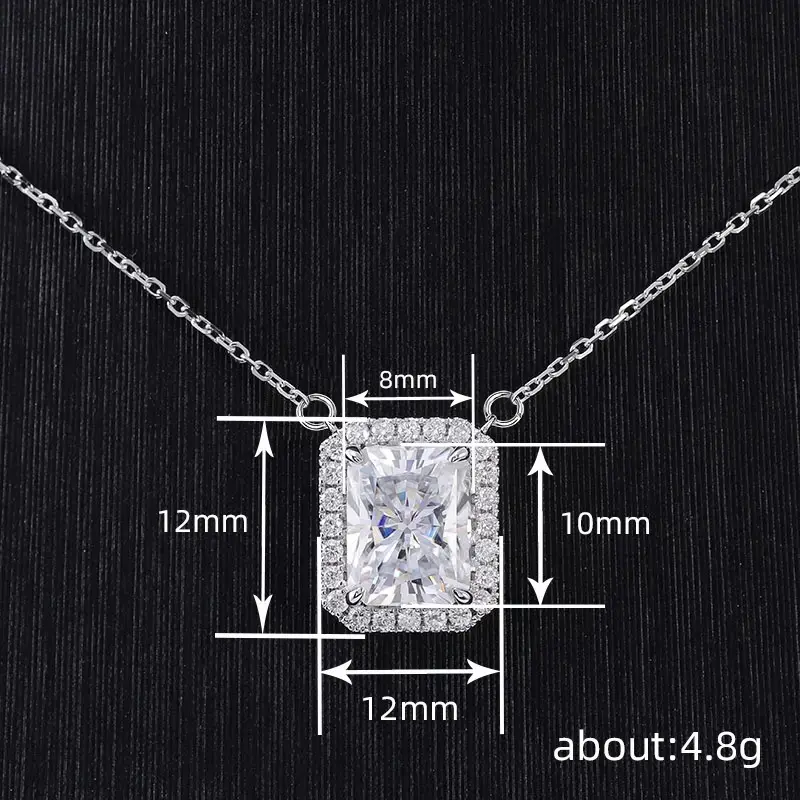 Huitan Fashion Shiny Zirconia Pendant Necklace for Lady Versatile Luxury Wedding Accessories Silver Color Jewelry for Engagement