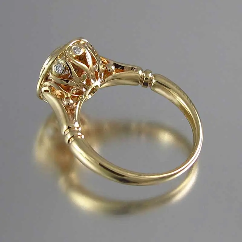 Huitan Golden Color 2PC Bridal Ring Sets Romantic Proposal Wedding Rings Foe Women Trendy Round Stone Setting Wholesale Lots