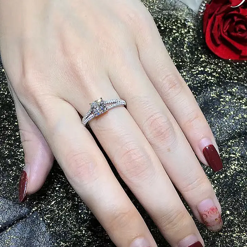 Huitan Women Wedding Rings with Cushion-shape Cubic Zirconia Crystal Rings Temperament Elegant Female Accessories Trendy Jewelry