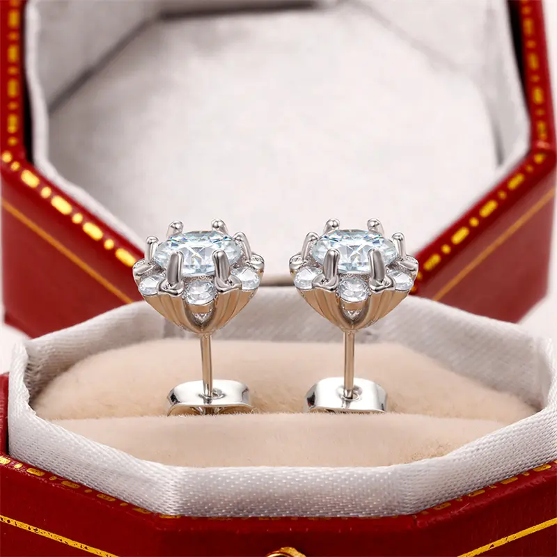 Huitan Chic Flower-shaped Crystal Earrings Women Luxury Fashion 2022 New Ear Accessories Wedding Engagement Trend Party Jewelry