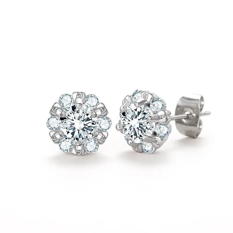 Huitan Chic Flower-shaped Crystal Earrings Women Luxury Fashion 2022 New Ear Accessories Wedding Engagement Trend Party Jewelry