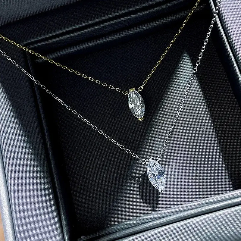 Huitan Minimalist Zirconia Pendant Necklace for Women Gold Color/Silver Color Accessories for Daily Life Versatile Jewelry Gift