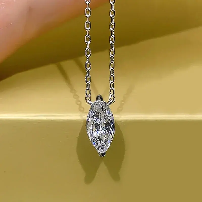 Huitan Minimalist Zirconia Pendant Necklace for Women Gold Color/Silver Color Accessories for Daily Life Versatile Jewelry Gift