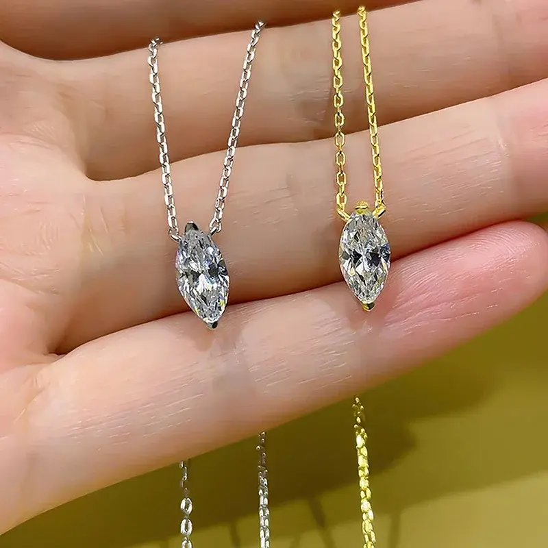 Huitan Minimalist Zirconia Pendant Necklace for Women Gold Color/Silver Color Accessories for Daily Life Versatile Jewelry Gift