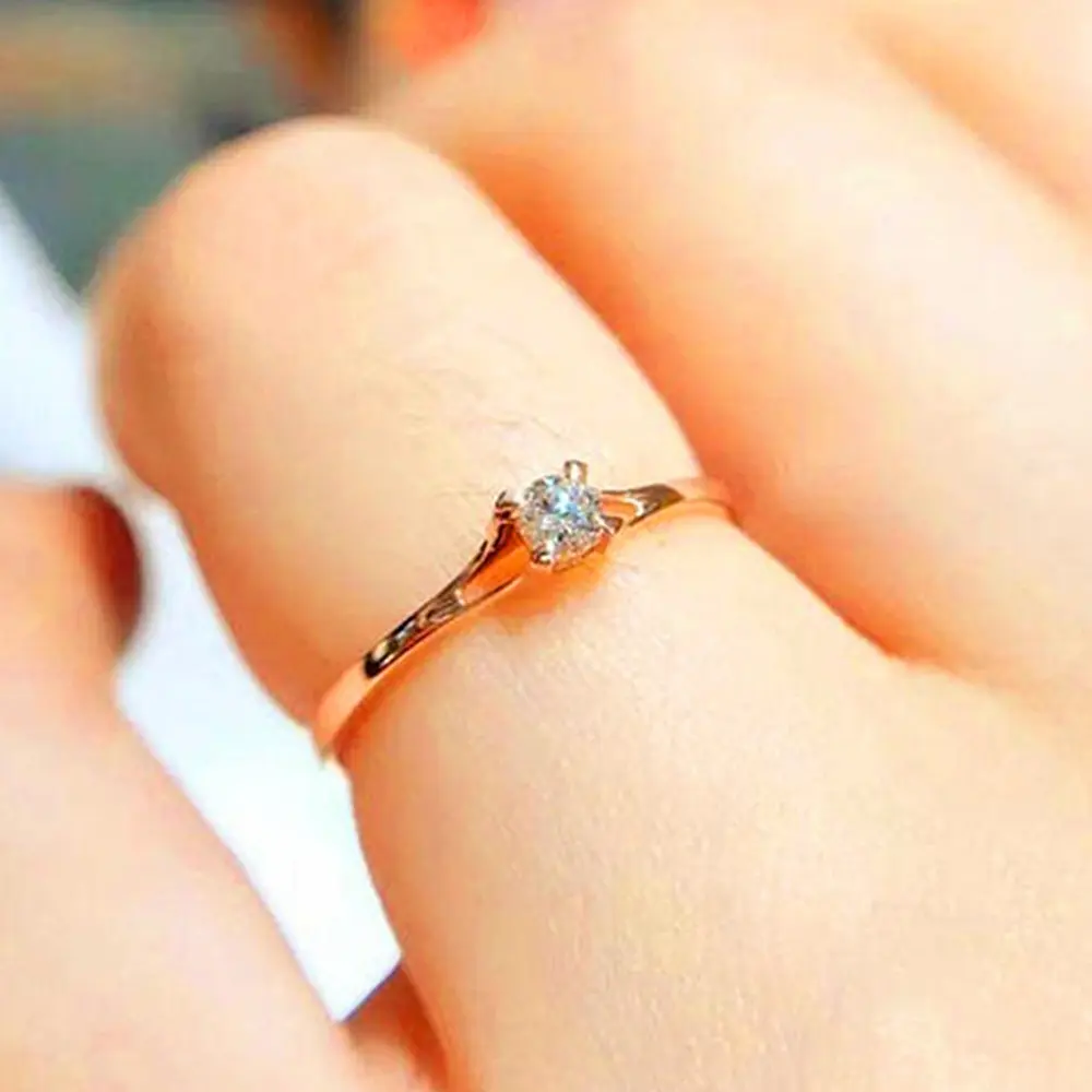 Huitan Simple and Classic Wedding Bands Cubic Zirconia Rings for Women Minimalist Engagement Proposal Rings Hot 2022 Jewelry