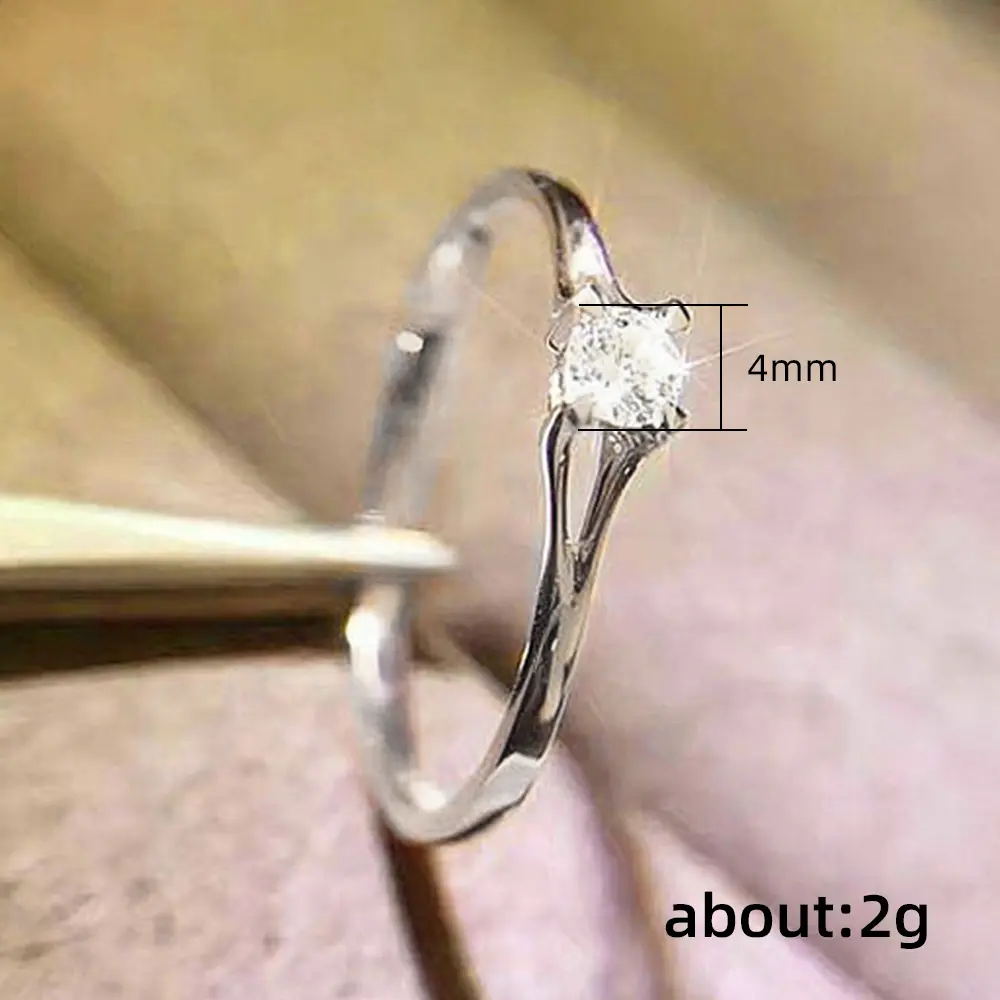 Huitan Simple and Classic Wedding Bands Cubic Zirconia Rings for Women Minimalist Engagement Proposal Rings Hot 2022 Jewelry