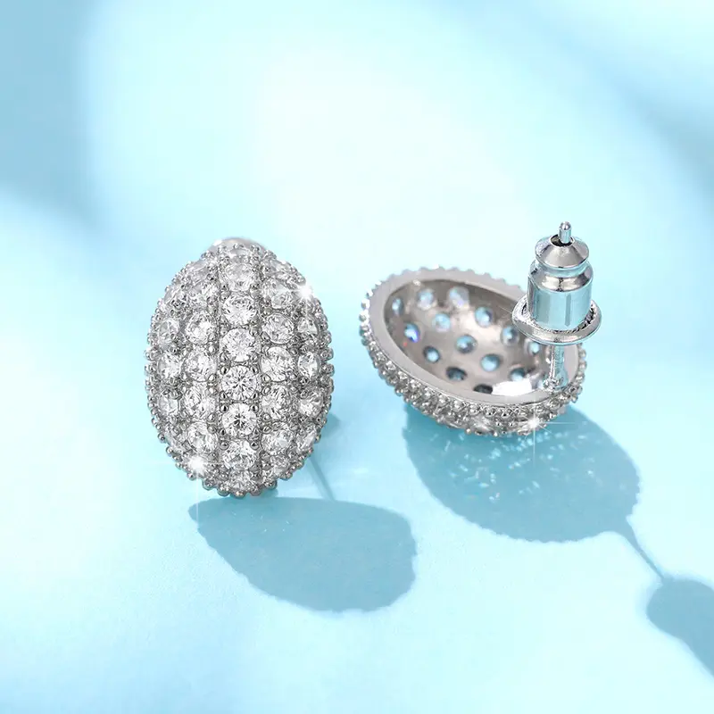 Huitan Simple Geometric Shaped Cubic Zirconia Earrings for Women Engagement Wedding Trend Ear Accessories Eternity Jewelry Gift