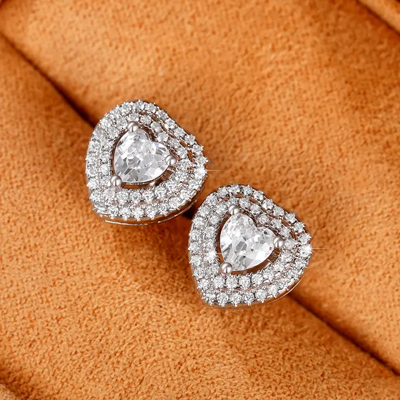 Huitan Simple Geometric Shaped Cubic Zirconia Earrings for Women Engagement Wedding Trend Ear Accessories Eternity Jewelry Gift