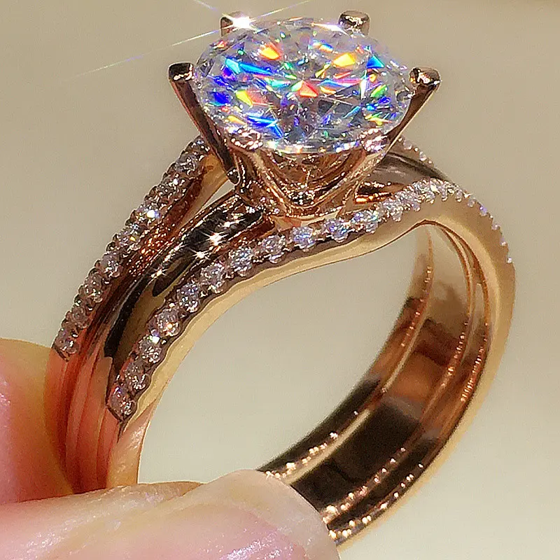 Huitan Newly-Designed Wedding Ring for Women Aesthetic Female Accessories Engagement Bands Party Fashion Jewelry