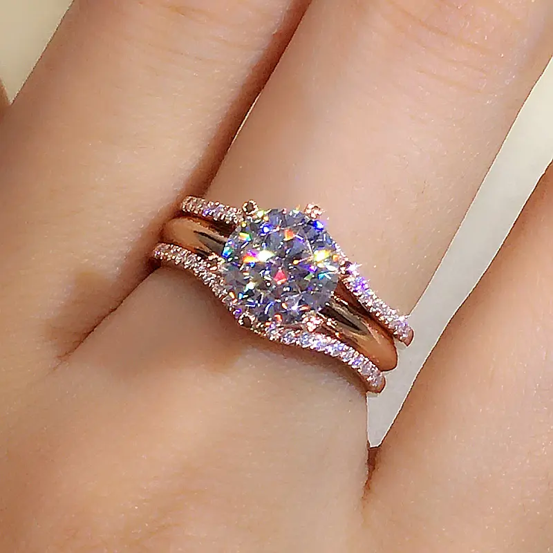 Huitan Newly-Designed Wedding Ring for Women Aesthetic Female Accessories Engagement Bands Party Fashion Jewelry