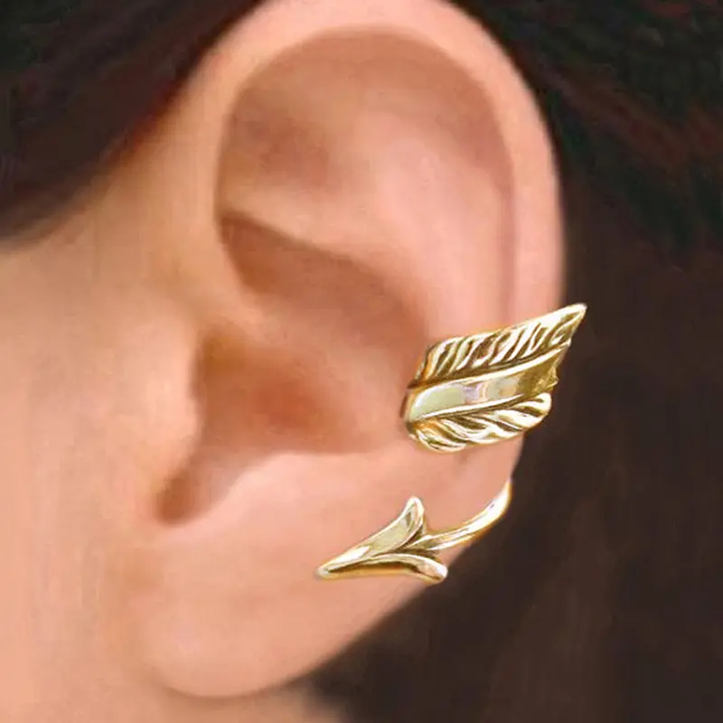Huitan Vintage Design Arrows Shaped Clip Earrings for Women Ear Cartilage Earrings Non-piercing Accessories Personality Jewelry
