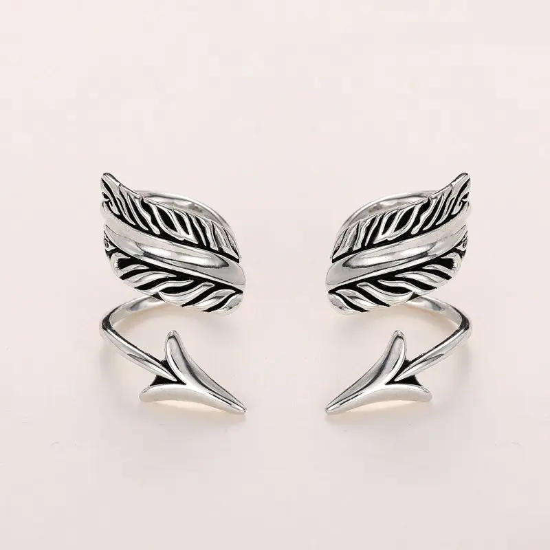 Huitan Vintage Design Arrows Shaped Clip Earrings for Women Ear Cartilage Earrings Non-piercing Accessories Personality Jewelry