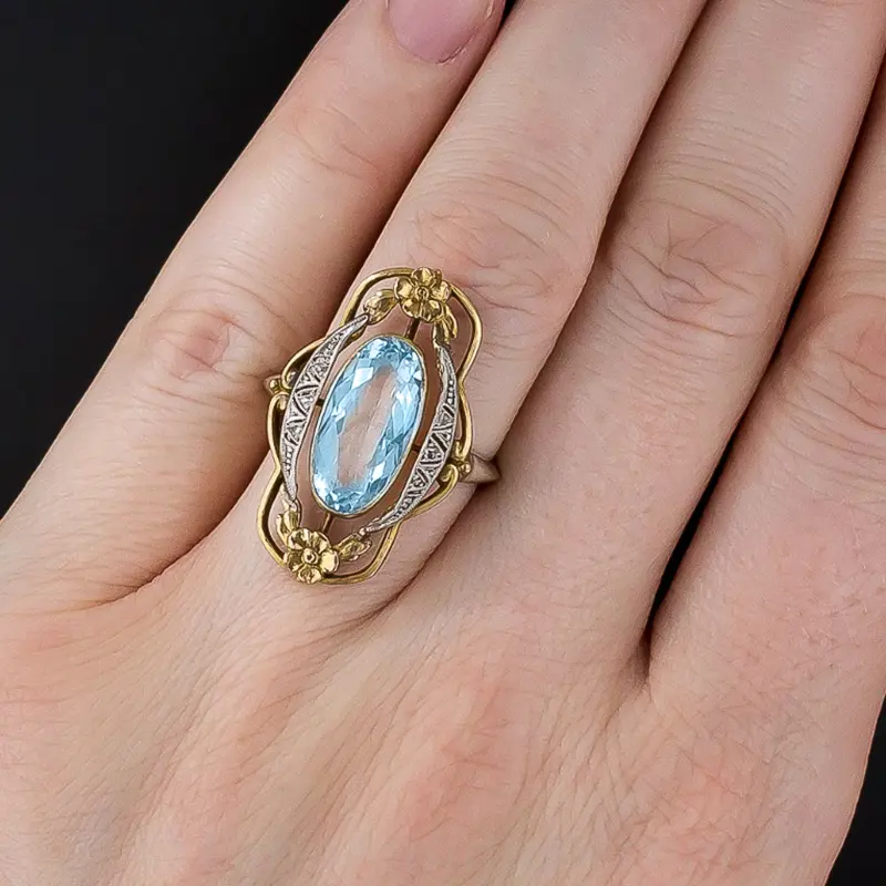 Huitan Novel Design Women Rings Two Tone Hyperbole Bridal Wedding Ceremony Party Ring Personality Accessories Gorgeous Jewelry
