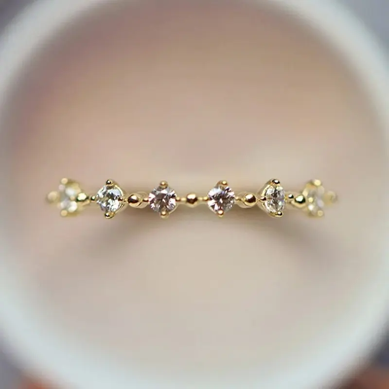Huitan Fancy Women's Finger Rings Simple Stylish Female Accessories Versatile Luxury Trendy Wedding Bands Jewelry Gift Wholesale