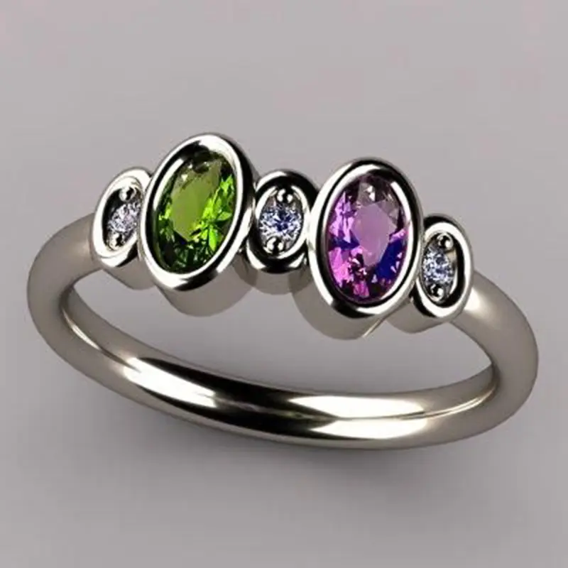 Huitan Trendy Colorful Cubic Zirconia Finger Ring for Women Daily Wear Exquisite Girls Rings Party 2022 New Statement Jewelry