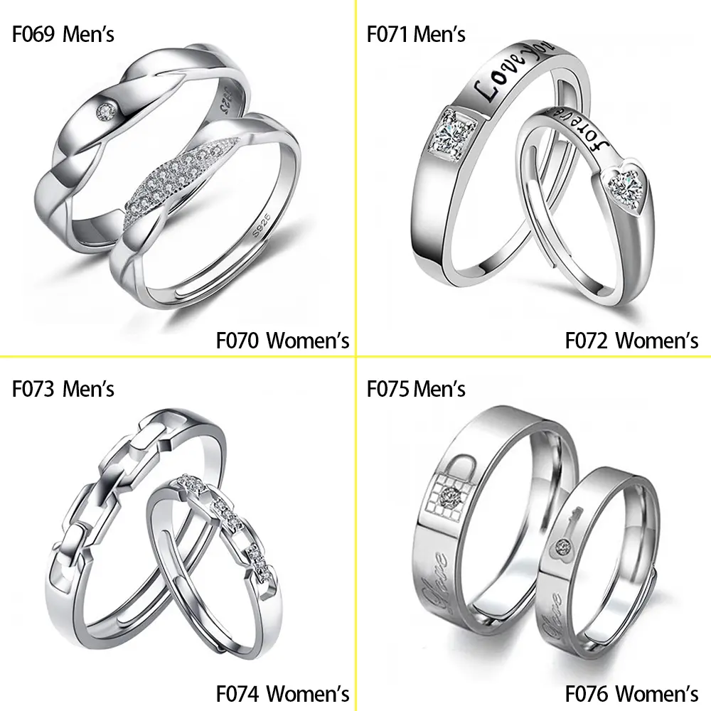 Huitan 1 pc Trendy Couple Pledge Love Token Ring With Letter His Queen&Her King Engraved Wedding Ring For Women&men Finger Rings
