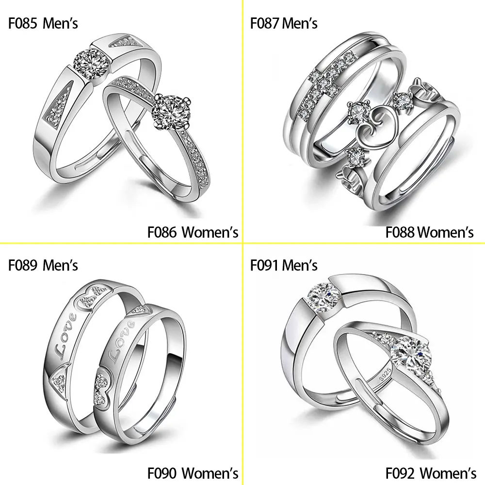 Huitan 1 pc Trendy Couple Pledge Love Token Ring With Letter His Queen&Her King Engraved Wedding Ring For Women&men Finger Rings