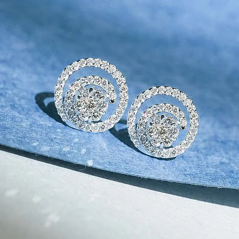 Huitan New Trendy Women's Stud Earrings Small Fresh Style Girls Ear Earrings with Shiny Cubic Zirconia Fashion Versatile Jewelry