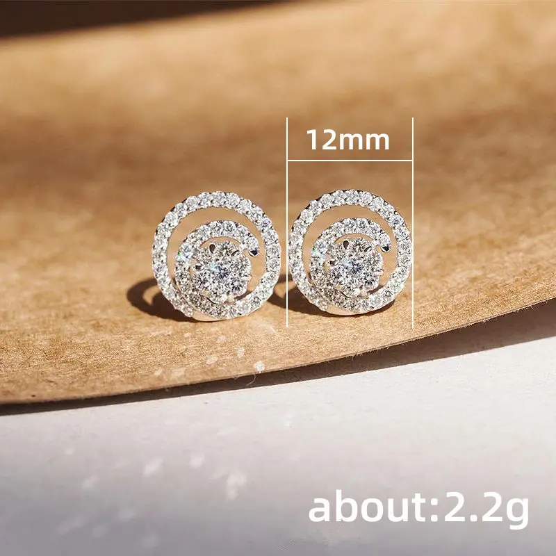 Huitan New Trendy Women's Stud Earrings Small Fresh Style Girls Ear Earrings with Shiny Cubic Zirconia Fashion Versatile Jewelry