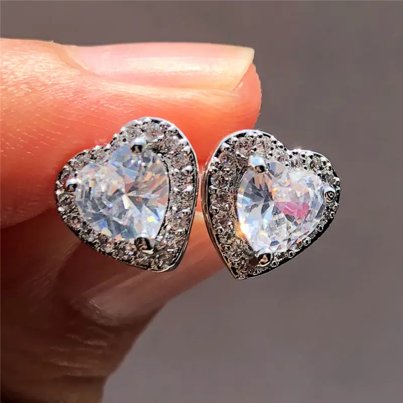 Huitan Fashion Simple Heart Design Women Earring 7 Colors Available Suitable for All Occasions Wedding Party Daily Wear Earrings
