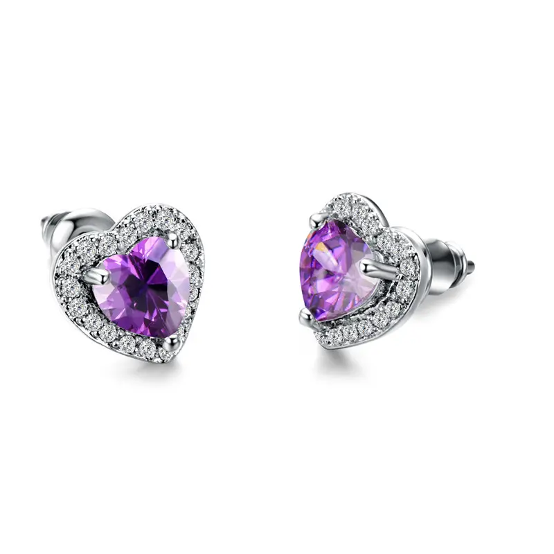 Huitan Fashion Simple Heart Design Women Earring 7 Colors Available Suitable for All Occasions Wedding Party Daily Wear Earrings