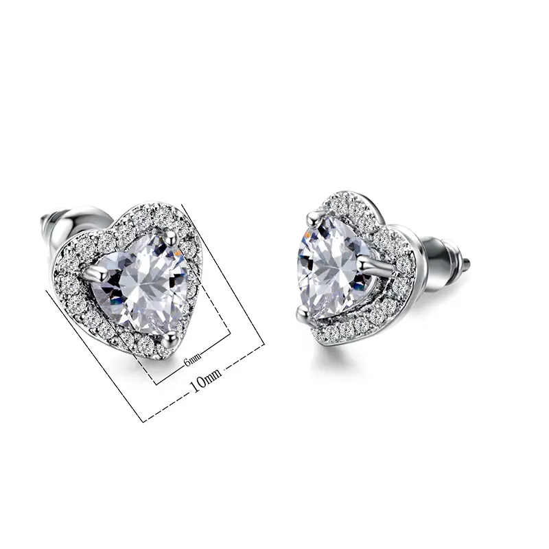 Huitan Fashion Simple Heart Design Women Earring 7 Colors Available Suitable for All Occasions Wedding Party Daily Wear Earrings