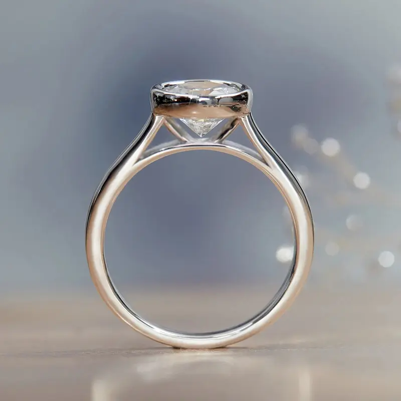 Huitan Exquisite Round Cubic Zirconia Women Rings Simple Design Fashion Luxury Wedding Engagement Female Accessories Hot Jewelry