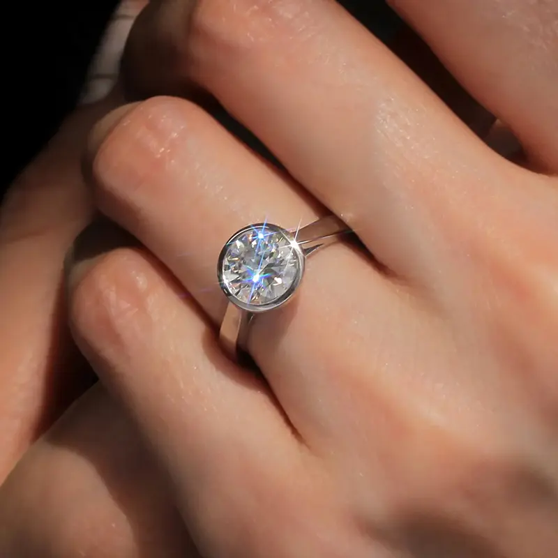 Huitan Exquisite Round Cubic Zirconia Women Rings Simple Design Fashion Luxury Wedding Engagement Female Accessories Hot Jewelry