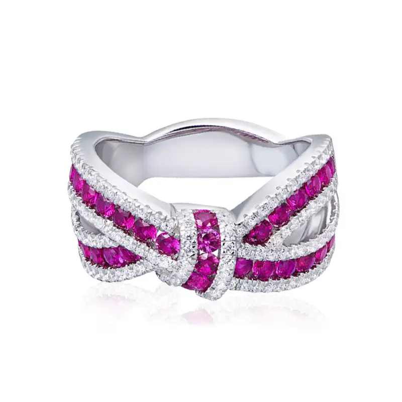 Huitan Luxury Ring Women Party Jewelry with Dazzling Cubic Zirconia Trendy Lady Gorgeous Finger Accessories for Wedding Ceremony
