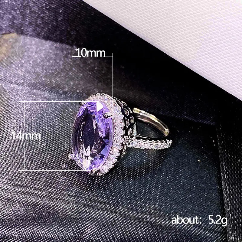 Huitan Vintage Purple Cubic Zirconia Women's Rings Retro Party Brilliant Accessories Luxury Female Ring Anniversary Gift Jewelry