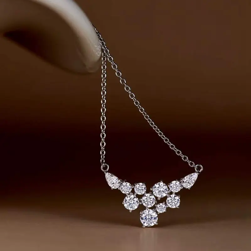 Huitan Multi Cubic Zirconia Pendant Necklace Women New Trendy Engagement Wedding Necklaces Silver Color Luxury Jewelry Drop Ship