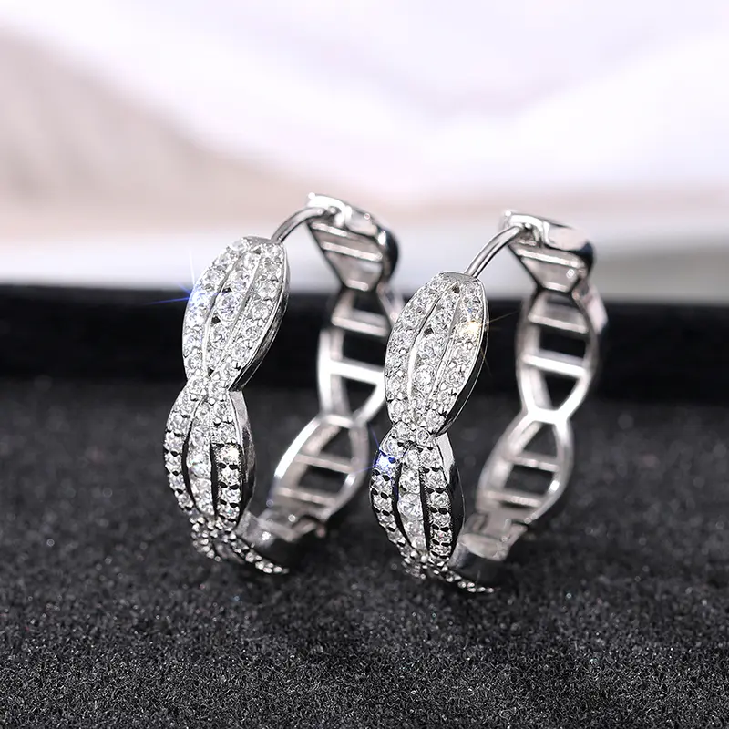 Huitan Exquisite Women Hoop Earrings Silver Color Crystal CZ Fashion Versatile Female Circle Earrings Fancy Gifts Hot Jewelry