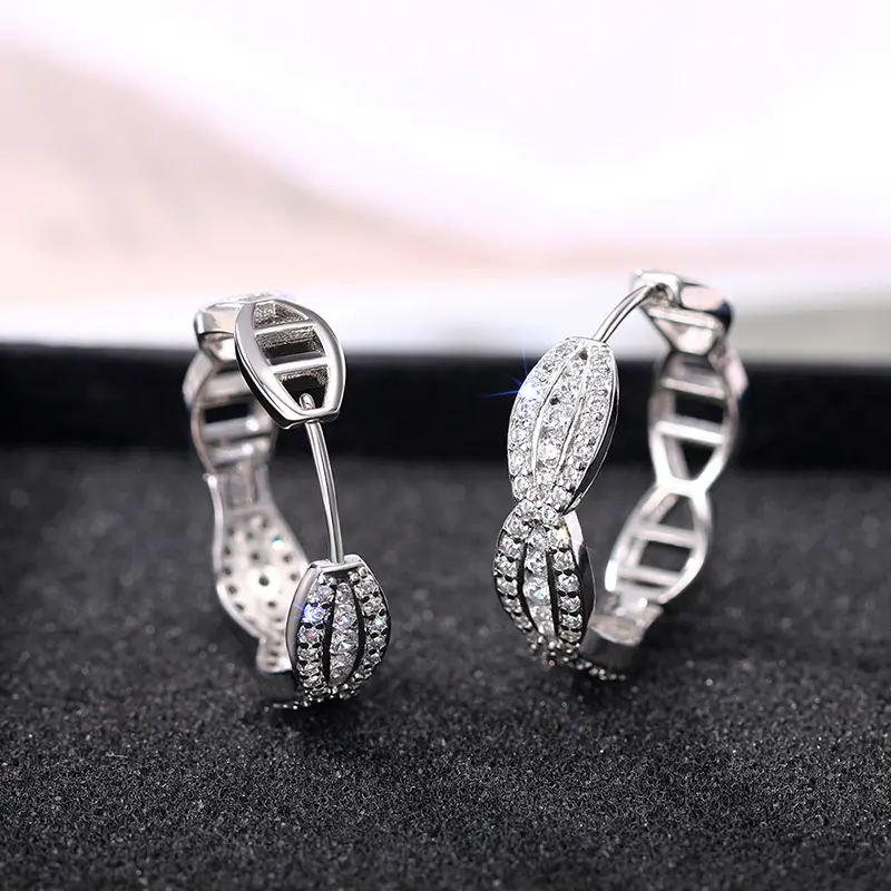 Huitan Exquisite Women Hoop Earrings Silver Color Crystal CZ Fashion Versatile Female Circle Earrings Fancy Gifts Hot Jewelry