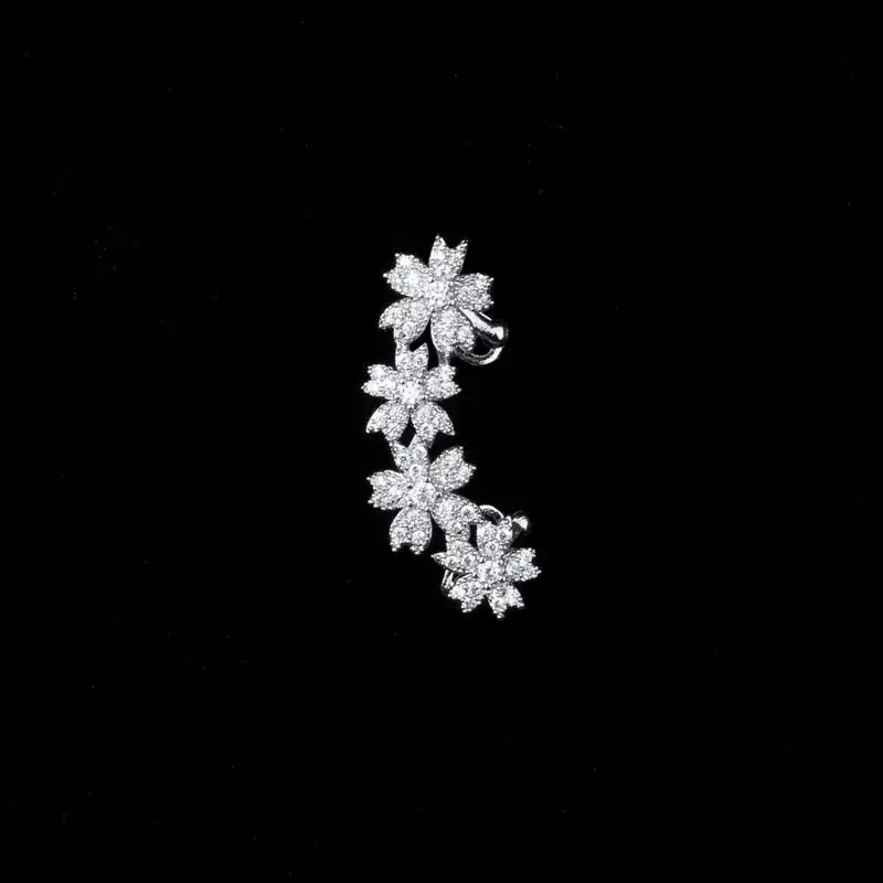 1Pcs Zircon Star Flower Clip Earrings for Women Girl Fashion Simple Crystal Without Piercing Ear Cuff Y2K Jewelry Bijoux
