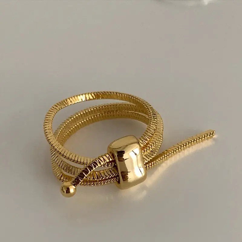 Korean Multi-Layer Snake Bone Pull-Out Ring for Women Unique Metal Adjustable Index Finger Stacking Rings Fashion Jewelry Gifts