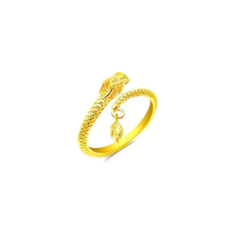 New Chinese Style Dragon Shaped Opeen Rings For Women Couple Vintage Silver Color Adjustable Finger Ring Jewelry Gift