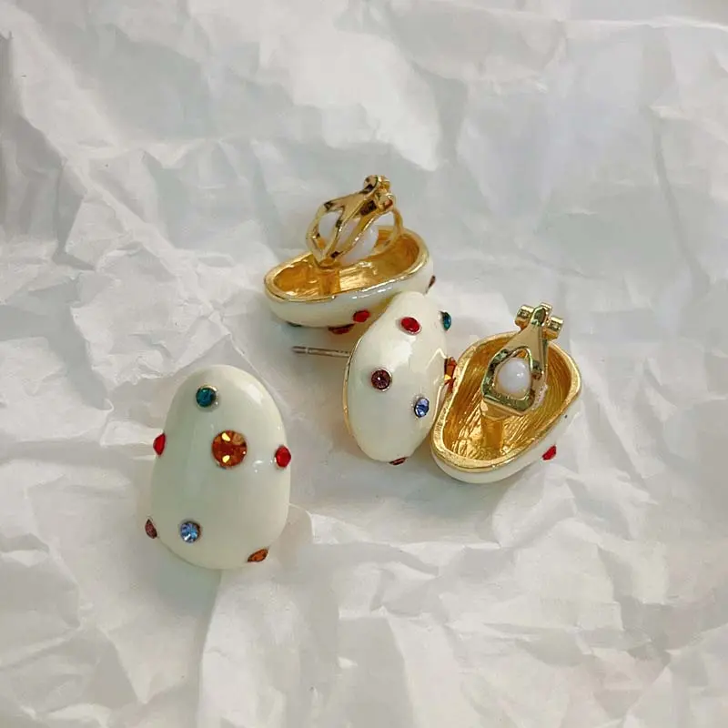 Fashion Colorful Zircon Water Droplet Earrings For Women Exquisite White Oil Dripping Irregular Earrings Jewelry Brincos Gift